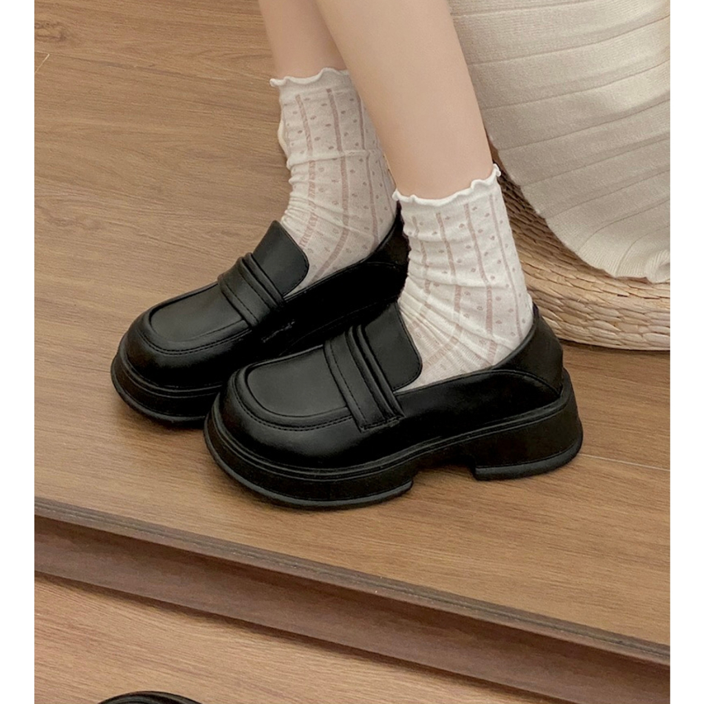 Giày Loafers nữ giày lười basic da mềm đạp gót 3 màu neih.studio