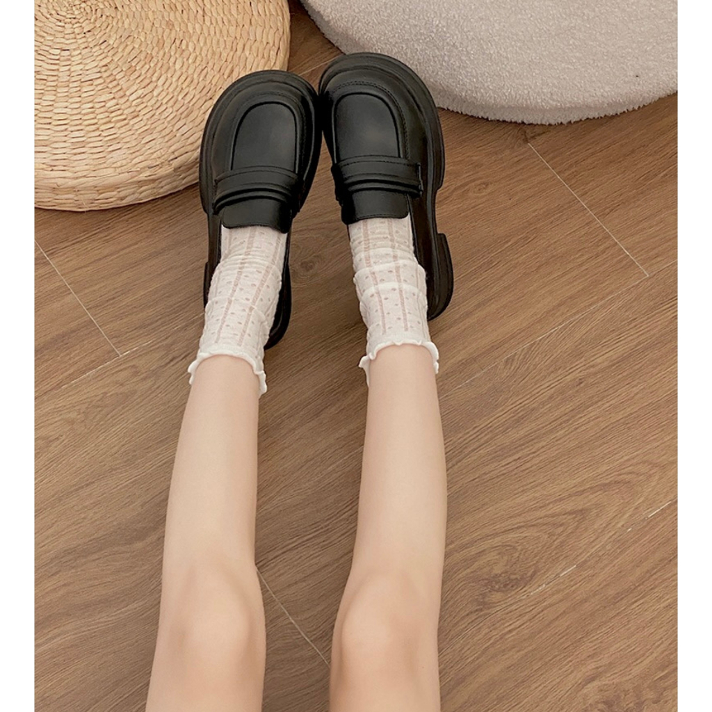 Giày Loafers nữ giày lười basic da mềm đạp gót 3 màu neih.studio