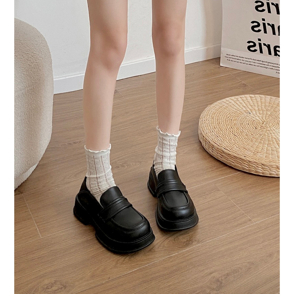Giày Loafers nữ giày lười basic da mềm đạp gót 3 màu neih.studio