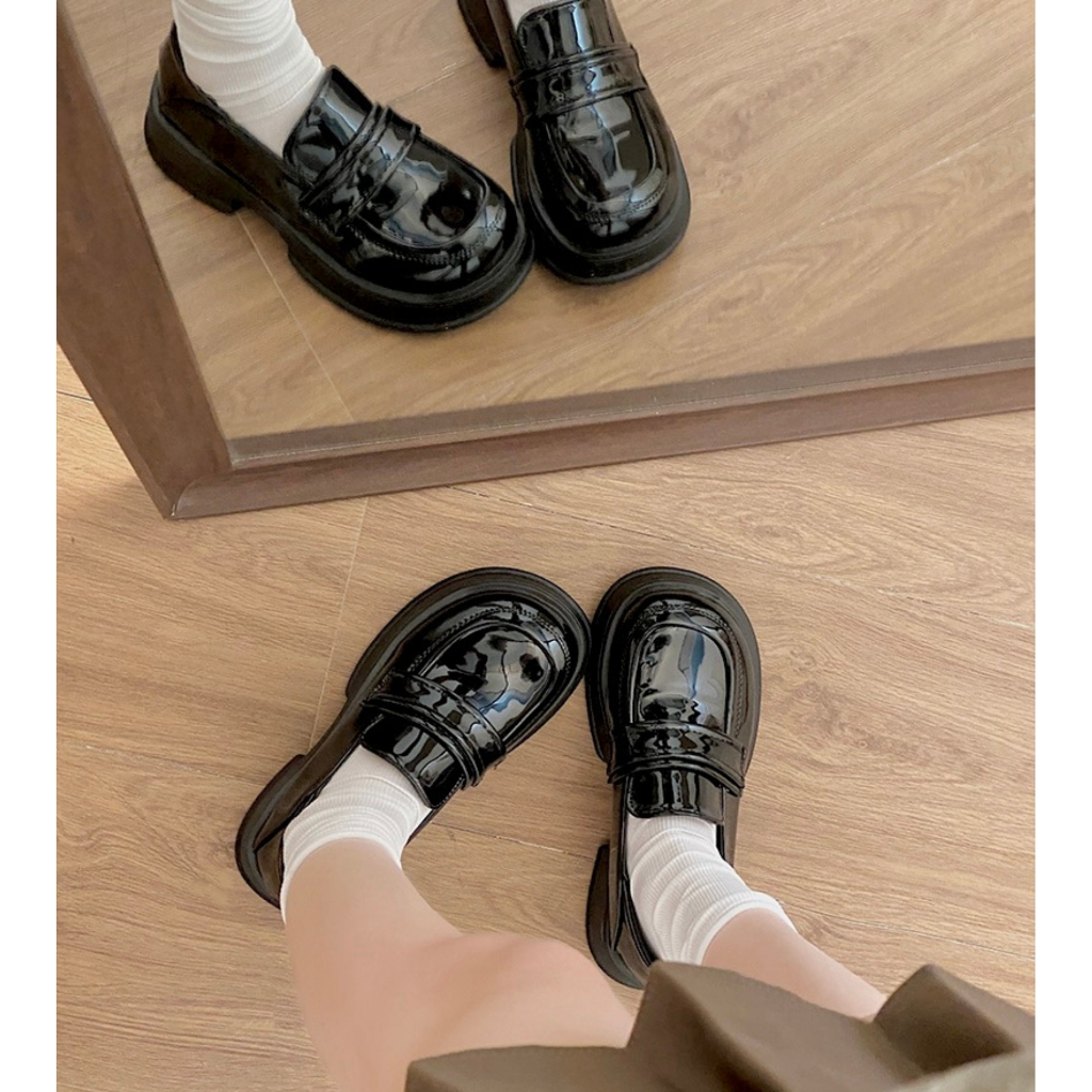 Giày Loafers nữ giày lười basic da mềm đạp gót 3 màu neih.studio