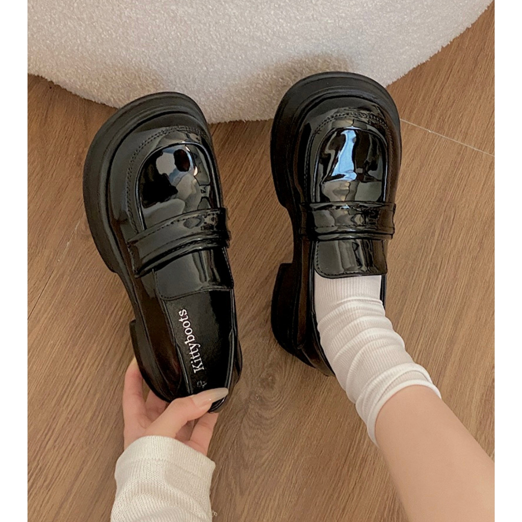 Giày Loafers nữ giày lười basic da mềm đạp gót 3 màu neih.studio