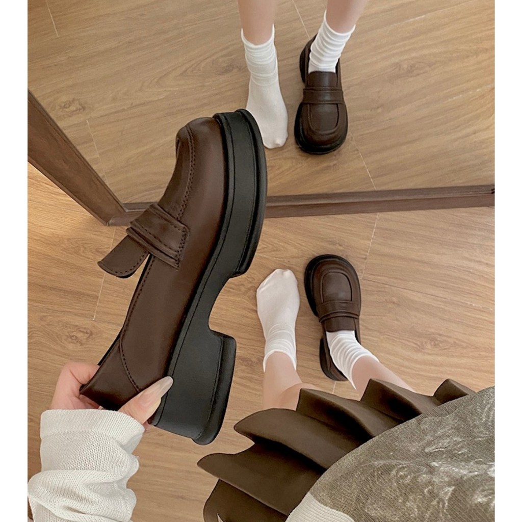 Giày Loafers nữ giày lười basic da mềm đạp gót 3 màu neih.studio