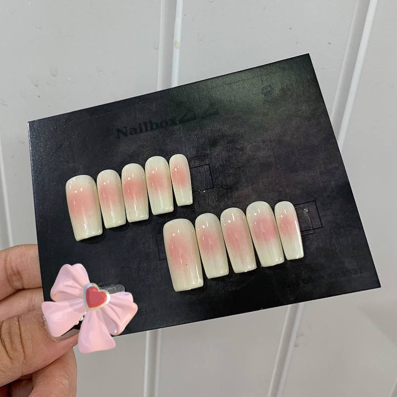 Nailbox  - Móng giả thiết kế thủ công Ombre lòng đào hottrend💥🫧🫧 Fake nails