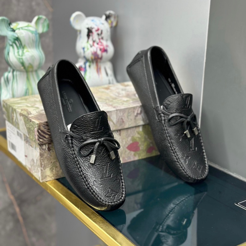 Giày da nam LV hoạ tiết nơ đế cao cấp bản mới 2023