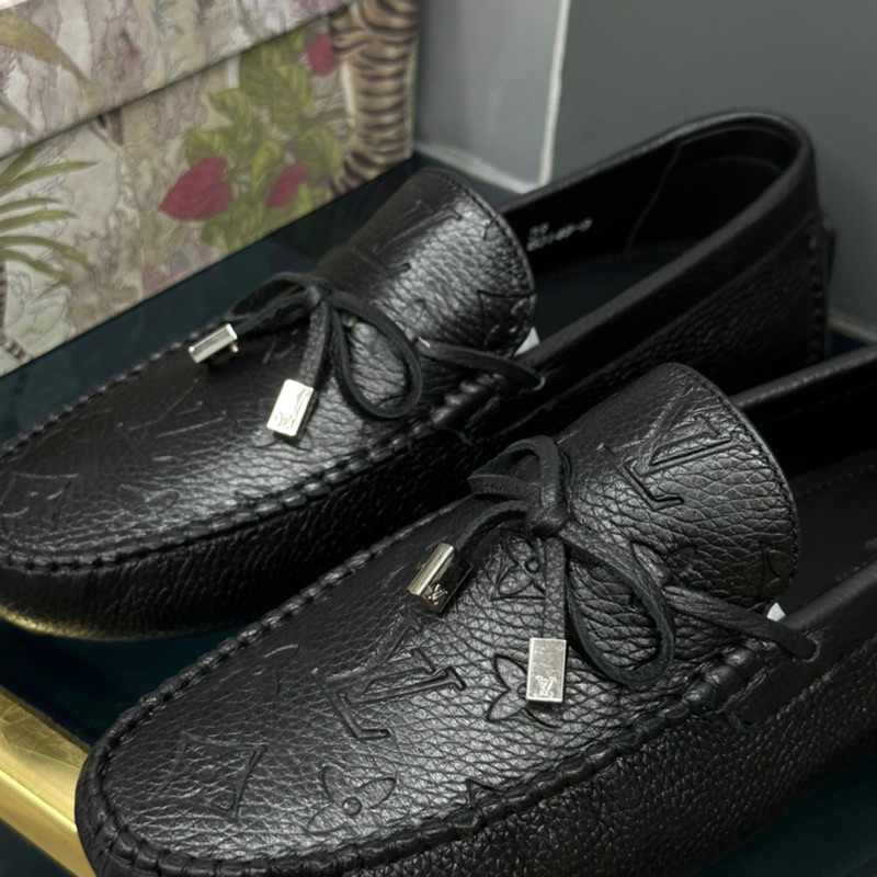 Giày da nam LV hoạ tiết nơ đế cao cấp bản mới 2023