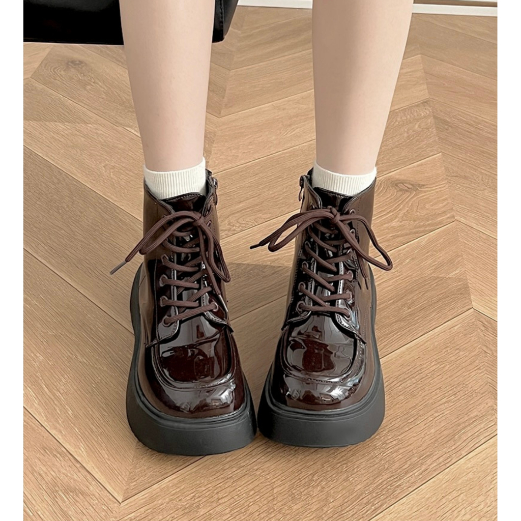 Giày Boot da cổ thấp đế bánh mì 4 màu neih.studio