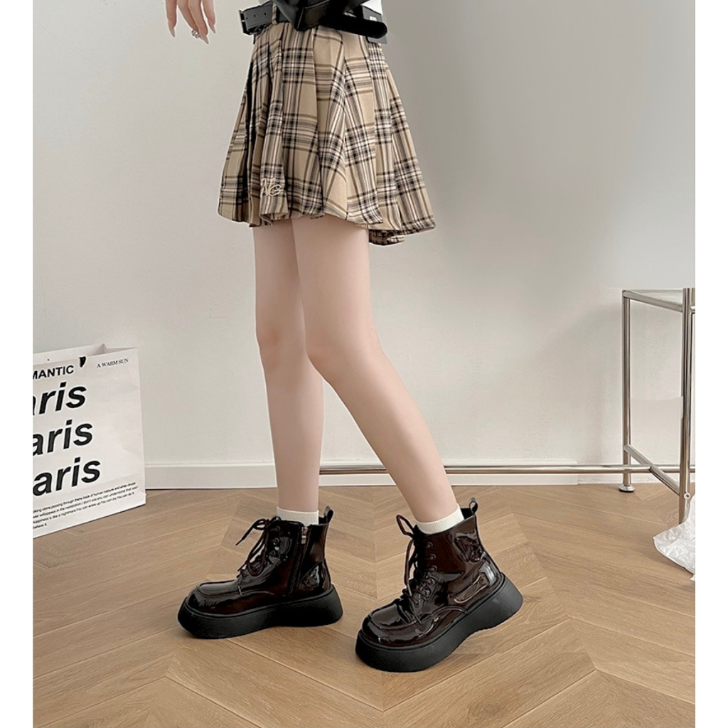 Giày Boot da cổ thấp đế bánh mì 4 màu neih.studio