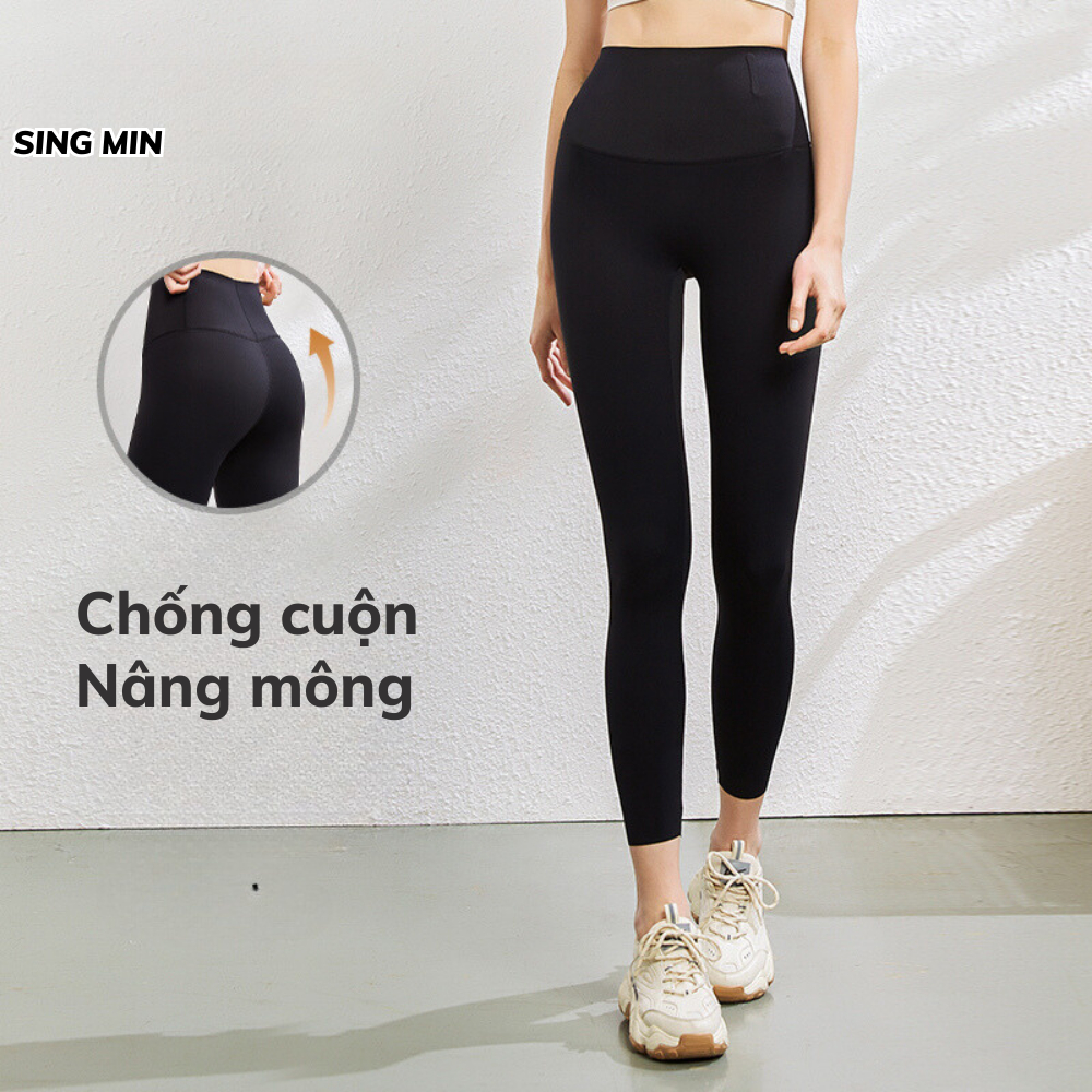 Quần legging nữ cạp cao SINGMIN gen bụng nâng mông ôm sát cơ thể