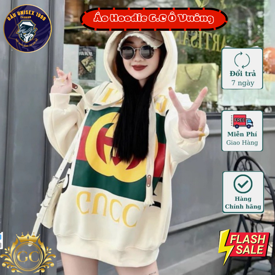 Áo Hoodie G.C Ô Vuông 💗  Chất Nỉ Dày Dặn Co Dãn, Mùa Đông