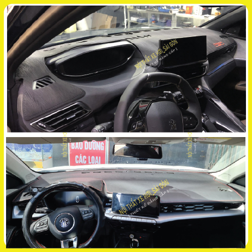 Thảm taplo xe Kia Carens 2009 2010 2011 2012 2013 2014 2015 2016, thảm taplo che nắng da carbon, da vân gỗ, nhung cừu