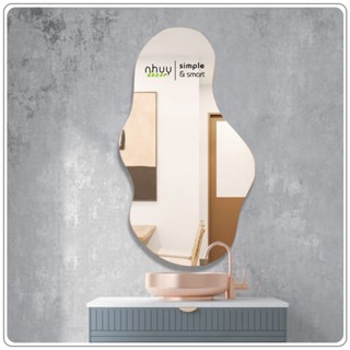 Gương soi toàn thân hạt đậu, gương mây treo tường toàn thân kính dày chất gương sáng cao cấp 70x40cm, Nhu Y Decor