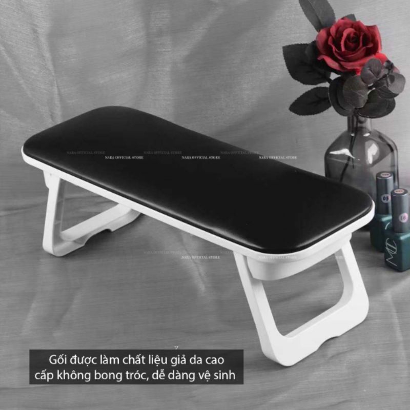 Set bục kê tay da làm nail - gối kê da làm tay cao cấp gồm bục kê và thảm trải lưới