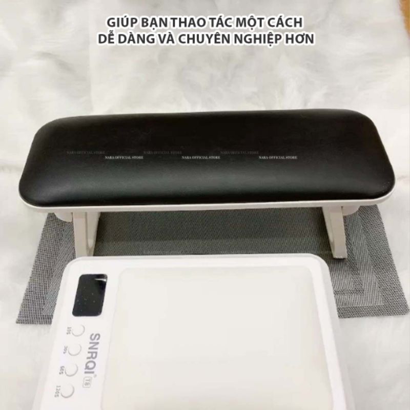 Set bục kê tay da làm nail - gối kê da làm tay cao cấp gồm bục kê và thảm trải lưới