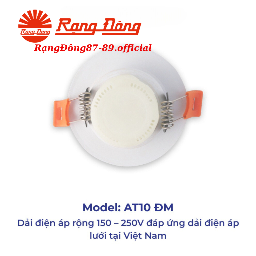 Đèn Led Âm Trần Đổi Màu Rạng Đông, Mắt Trâu Downlight 3W lỗ trần phi 60 Model:AT10 ĐM 60/3W