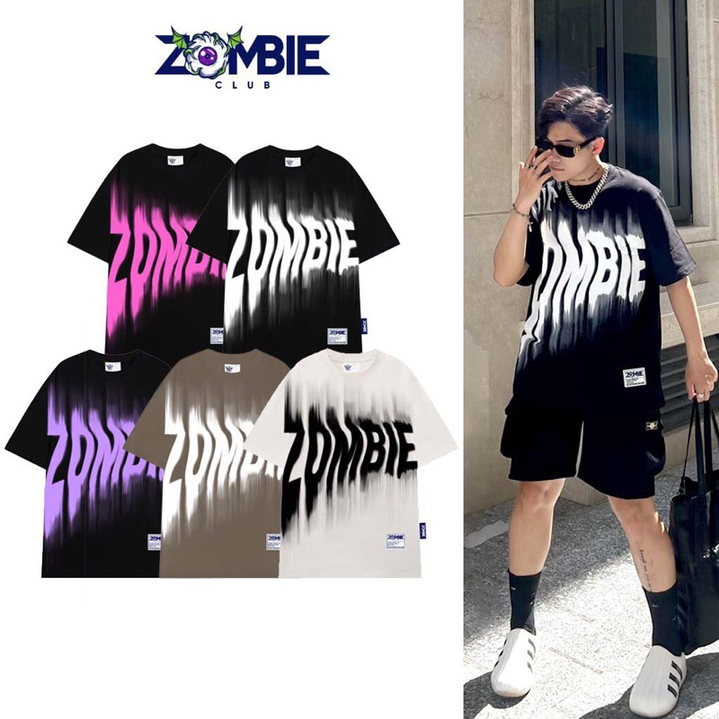 Áo thun zombieclub  ZOMBIE BLUR localbrand thun cotton 100% 230gsm