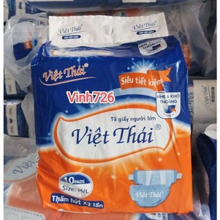 Tã bỉm dán việt thái 💝 (1gói 10 miếng size M/L :45-70kg) dành cho người già và phụ nữ sau sinh