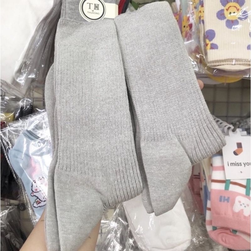 Tất cổ cao nữ đẹp vớ trơn hàng chính hiệu MUJI thời trang nữ cute style hàn quốc cotton cao cấp kháng khuẩn