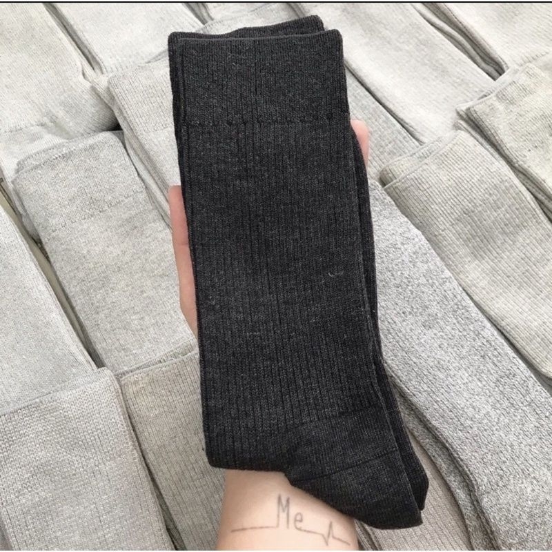 Tất cổ cao nữ đẹp vớ trơn hàng chính hiệu MUJI thời trang nữ cute style hàn quốc cotton cao cấp kháng khuẩn