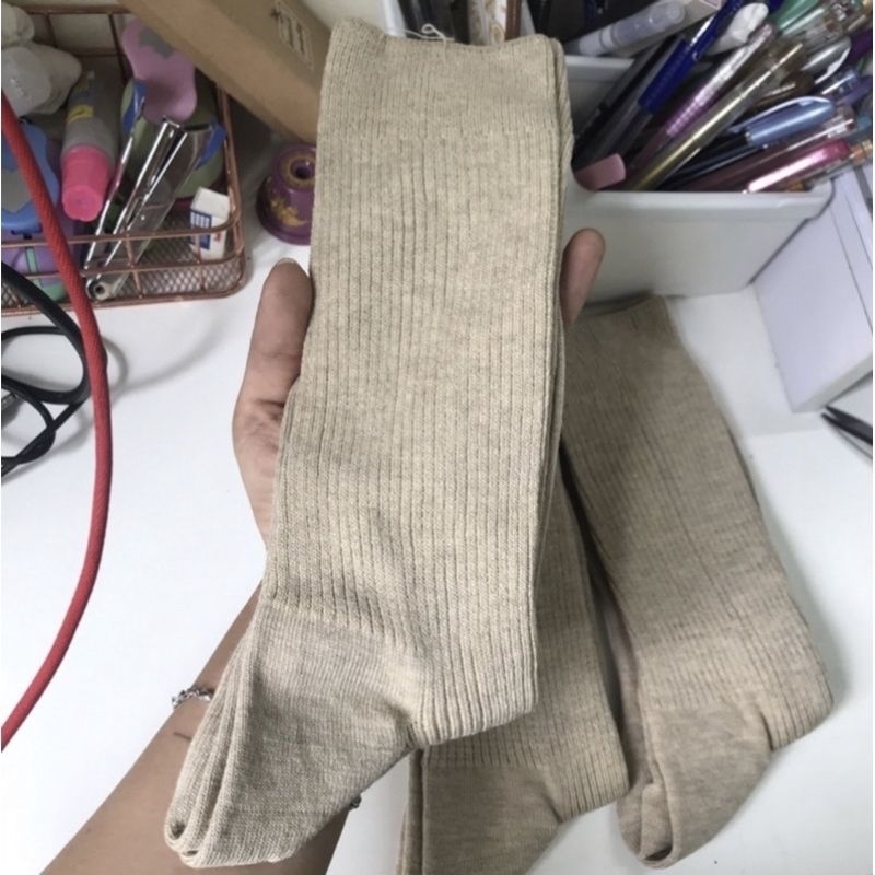 Tất cổ cao nữ đẹp vớ trơn hàng chính hiệu MUJI thời trang nữ cute style hàn quốc cotton cao cấp kháng khuẩn