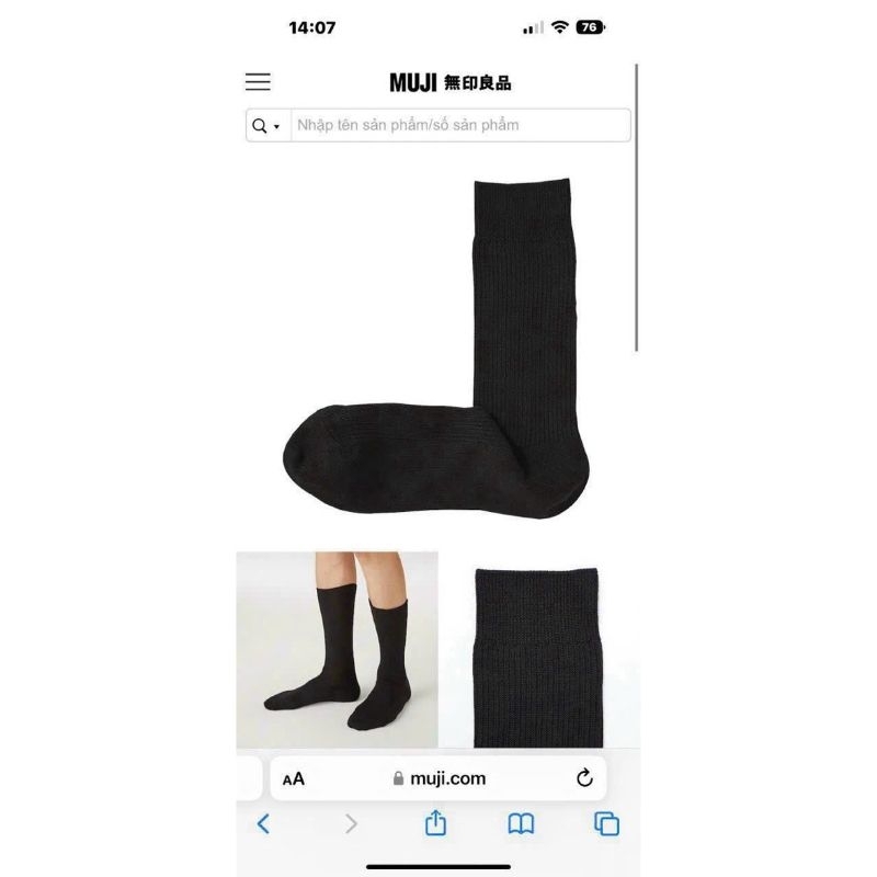 Tất cổ cao nữ đẹp vớ trơn hàng chính hiệu MUJI thời trang nữ cute style hàn quốc cotton cao cấp kháng khuẩn