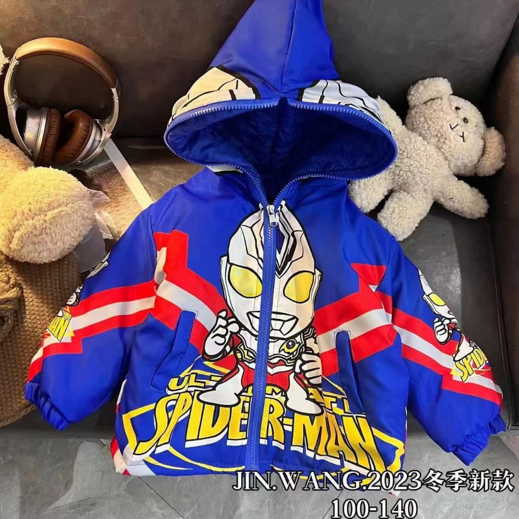 Áo Khoác Phao Gió Bé Trai Siêu Nhân Nhện Dáng Suông SPIDERMAN Cực Ngầu, Siêu Đẹp Quảng Châu Cao Cấp