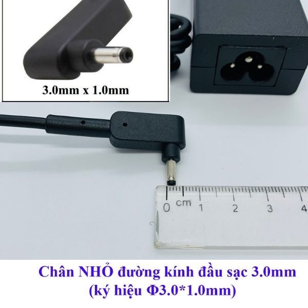 Sạc acer 2,37A 65w chân nhỏ 3.0*1.1mm, sạc máy tính acer zin hành 12 tháng