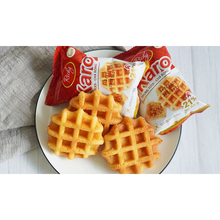 Túi 6 Chiếc Bánh Trứng Tươi Chà Bông KARO Richy/ Set 6 Chiếc Bánh Karo