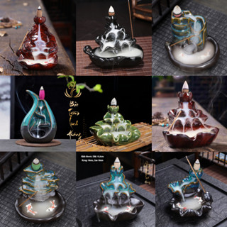 ( Bán Sỉ ) Thác Khói Nụ Trầm Hương - Lư Xông Trầm Đốt Nhang Đồ Thờ Phong Thủy Phật Giáo Bằng Gốm Sứ