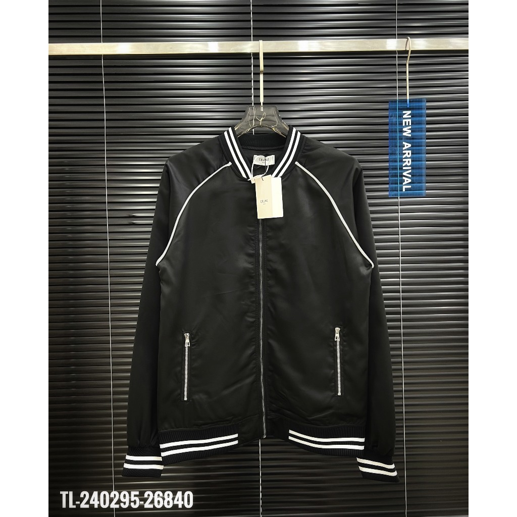 🔥Hot🔥Áo khoác gió Celine thêu chữ lưng phối sọc thiết kế hot trend Nam nữ New 2023