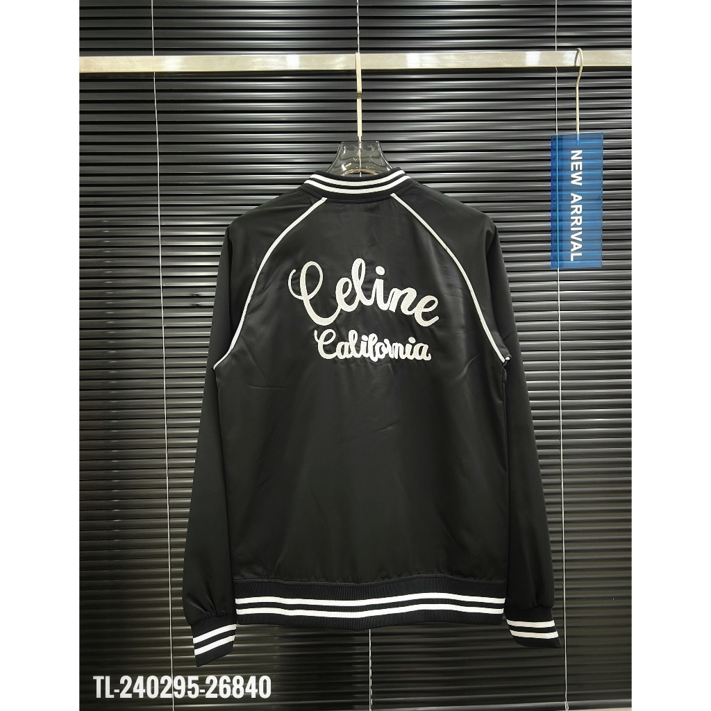 🔥Hot🔥Áo khoác gió Celine thêu chữ lưng phối sọc thiết kế hot trend Nam nữ New 2023