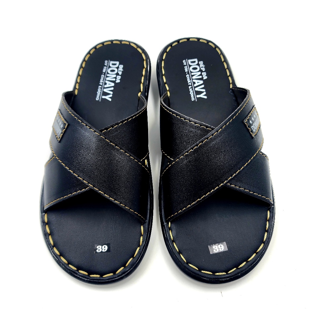 THANH LÝ SỐ LƯỢNG CÓ HẠN Dép nam da DONAVY cao cấp, may full quai chắc chắn  D.2CHEO
