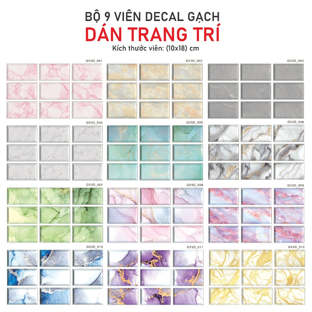 Decal GẠCH VIÊN dán bếp trang trí - THUTHAODECOR