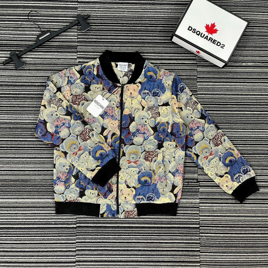 Áo Khoác Bomber Mochino Gấu 2 Lớp Form Rộng Unisex Hàng Quảng Châu