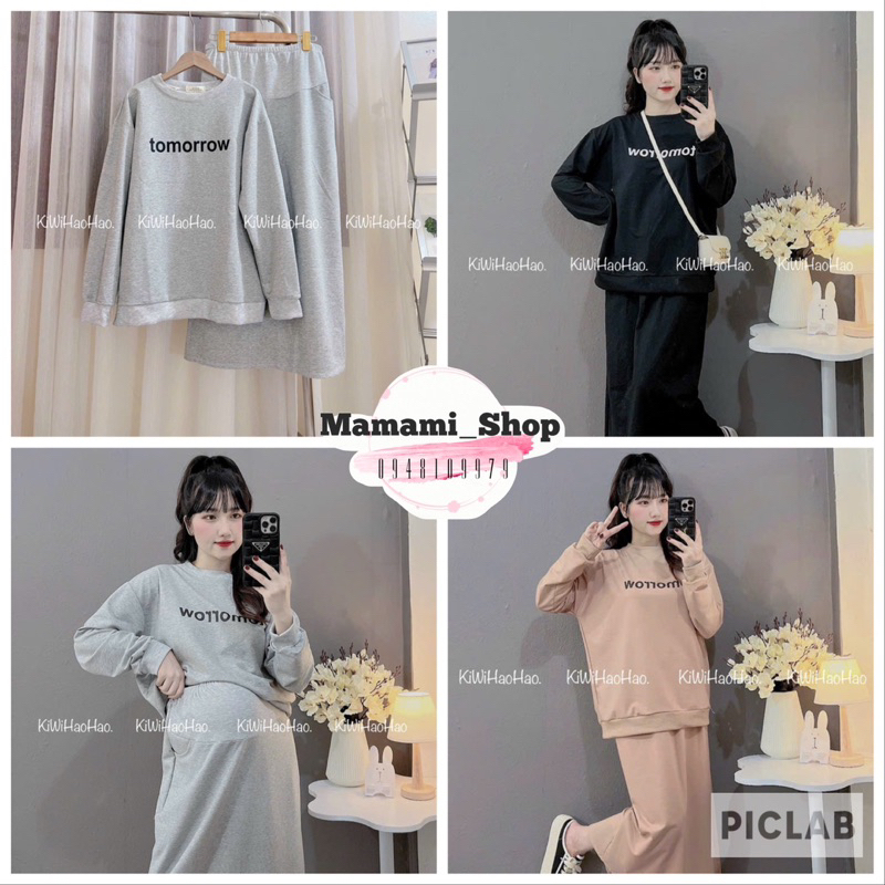 Bộ Đồ Bầu Mặc Nhà Nỉ Thời Trang