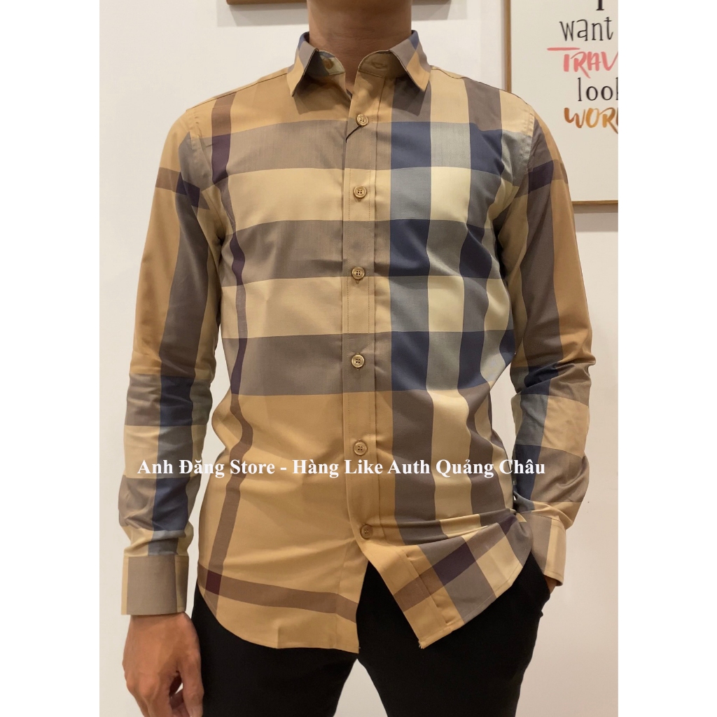 Sơ mi kẻ nam Burbery bản Like Au 1:1 cao cấp nhất