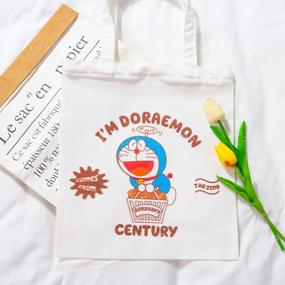 Túi tote Doraemon có khóa kéo dễ thương cute TooYoo BK00435