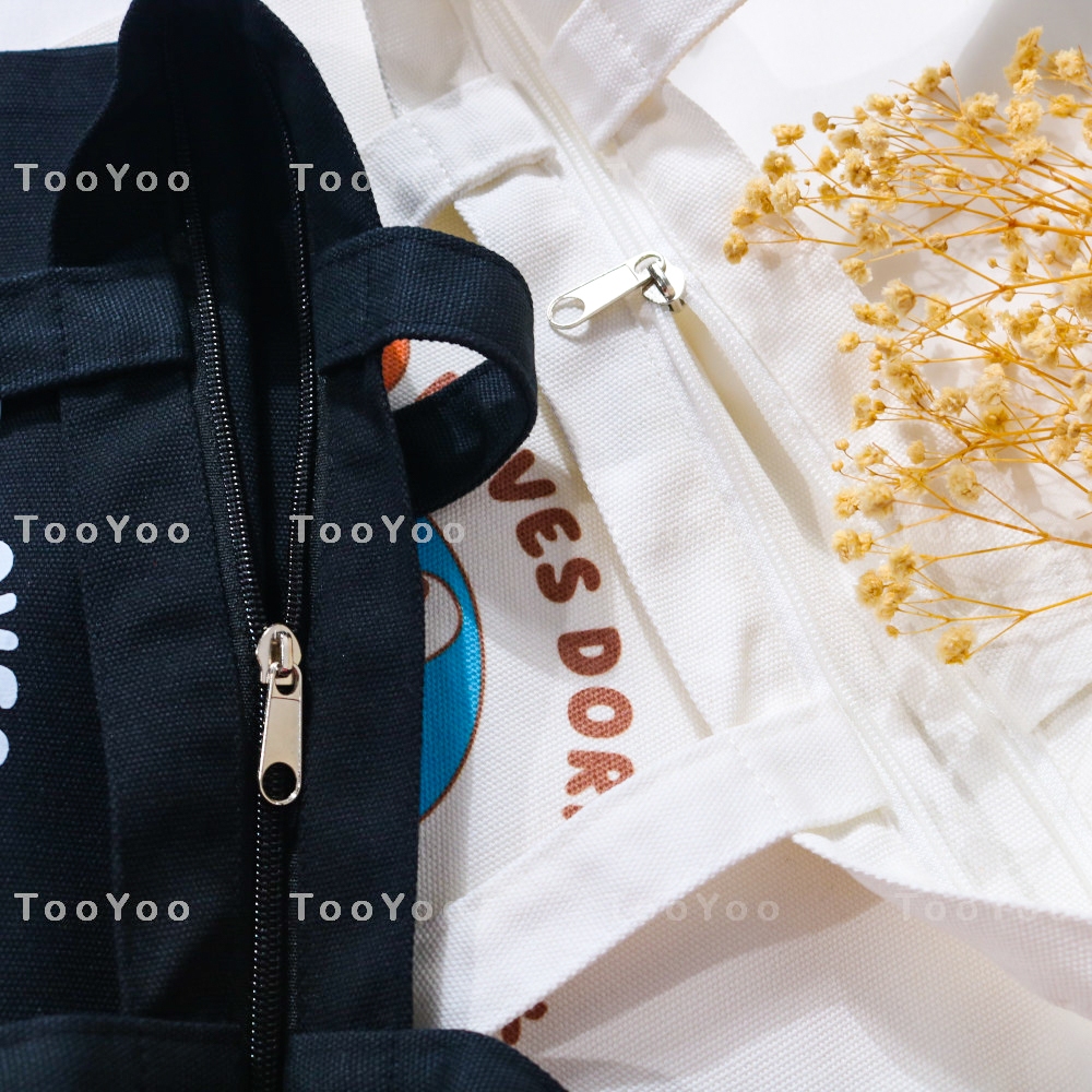 Túi tote Doraemon có khóa kéo dễ thương cute TooYoo BK00435