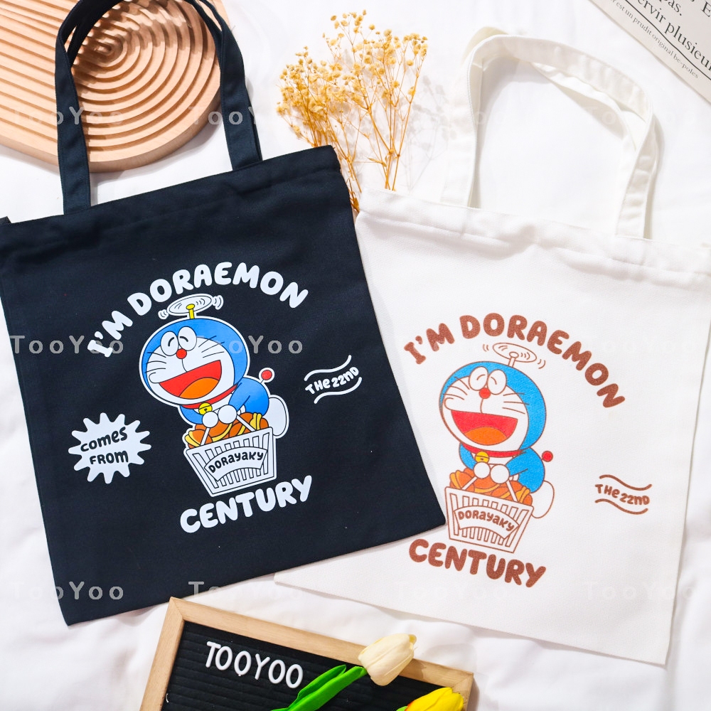 Túi tote Doraemon có khóa kéo dễ thương cute TooYoo BK00435