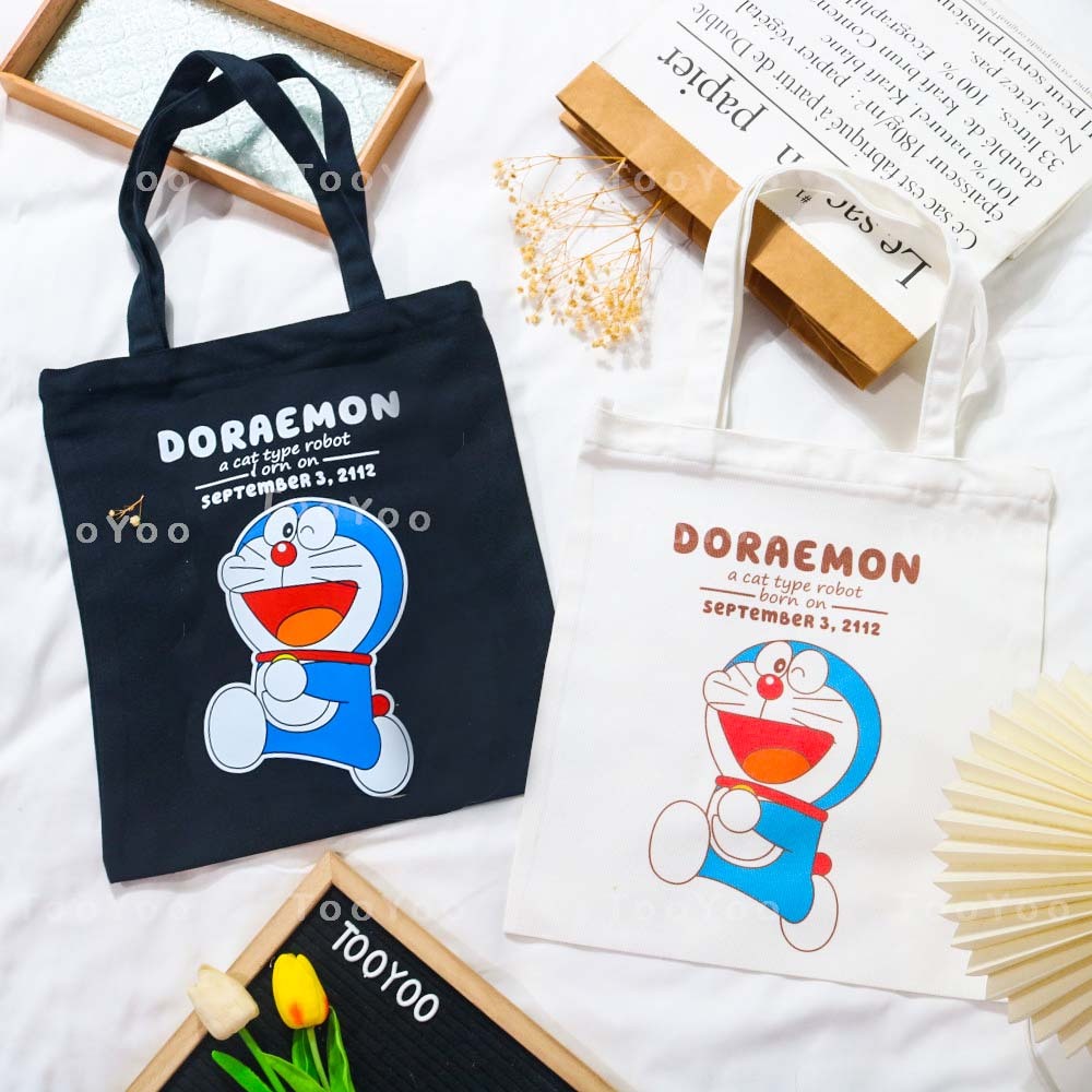Túi tote Doraemon có khóa kéo dễ thương cute TooYoo BK00435