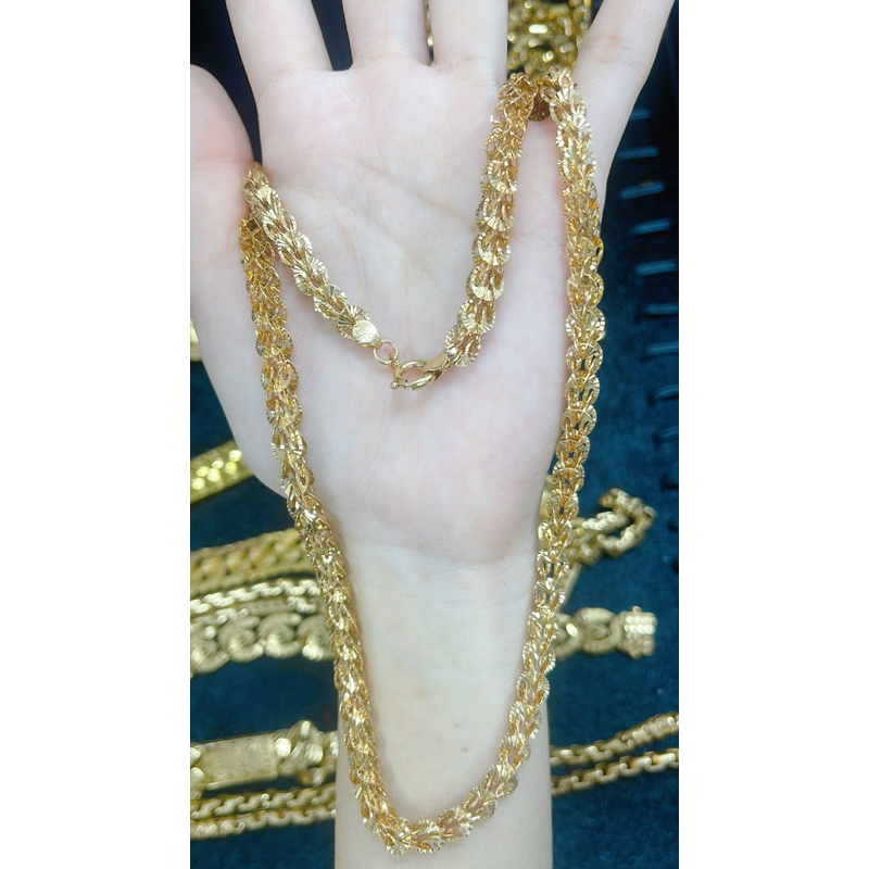 Dây chuyền đồng đeo bền k bay màu đuôi phụng khoá tròn có ký hiệu