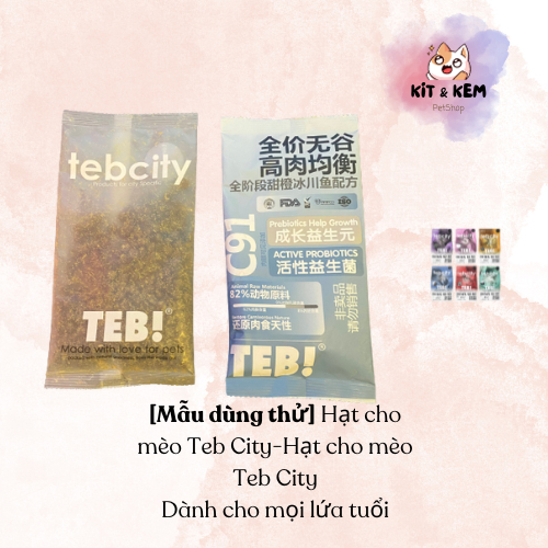 [MẪU DÙNG THỬ] Hạt cho mèo Teb City-Hạt cho mèo Teb City dành cho mọi lứa tuổi