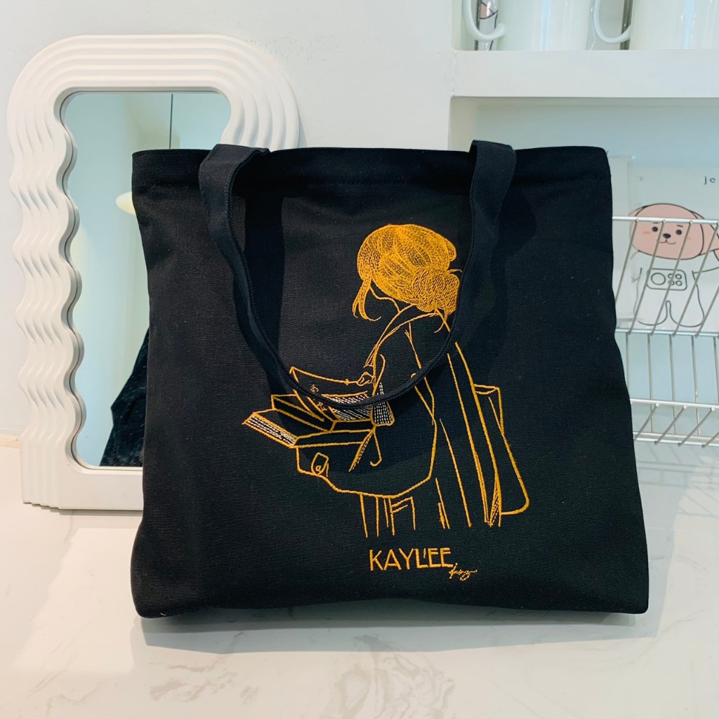 Túi tote vải canvas Thêu nghệ thuật theo yêu cầu thời trang KAYLEE KT39x37x6cm TT16