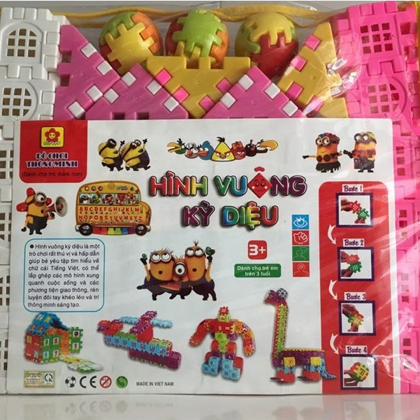 Bộ Đồ Chơi Xếp Hình Hình Vuông Kì Diệu 108 Chi Tiết Cho Bé