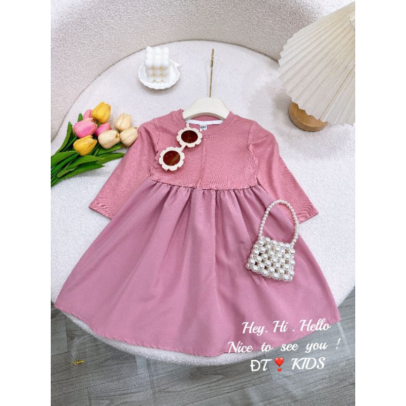 Váy thu đông cho bé.vay xinh cho bé ak.8 đến 25kg.hình thật trải sàn ak