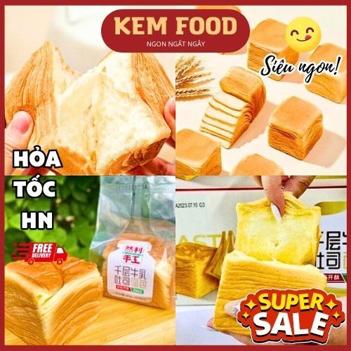 Bánh mì ngàn lớp Nhiên Lợi mini 80g bơ sữa thơm ngon siêu béo ăn là ghiền - KEMFOOD