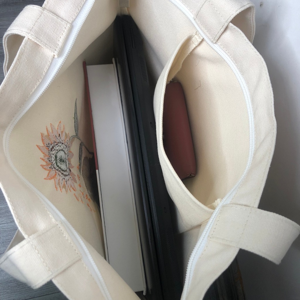 Túi tote vải canvas Thêu nghệ thuật theo yêu cầu thời trang KAYLEE KT39x37x6cm TT16