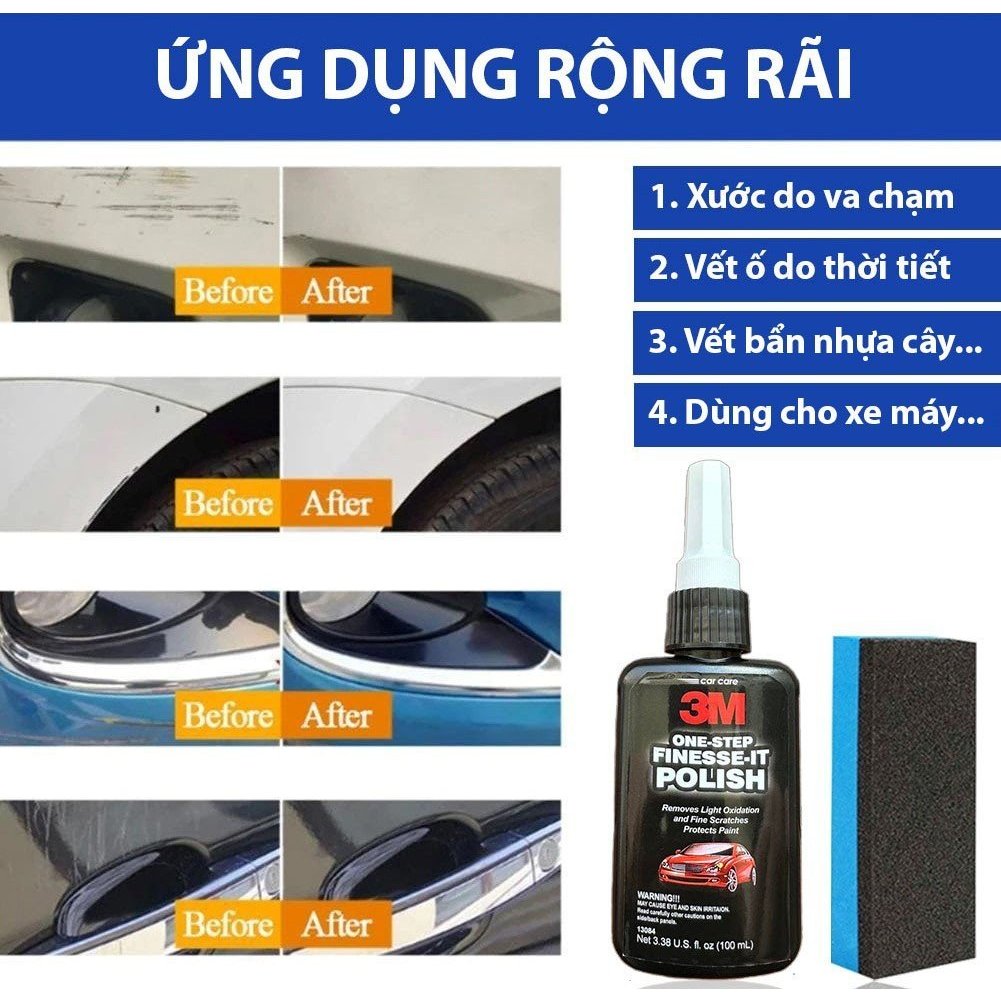 Dung dịch tẩy xước, đánh bóng sơn xe, tẩy vết ố sơn 3M - Dung tích 50ml, 100ml