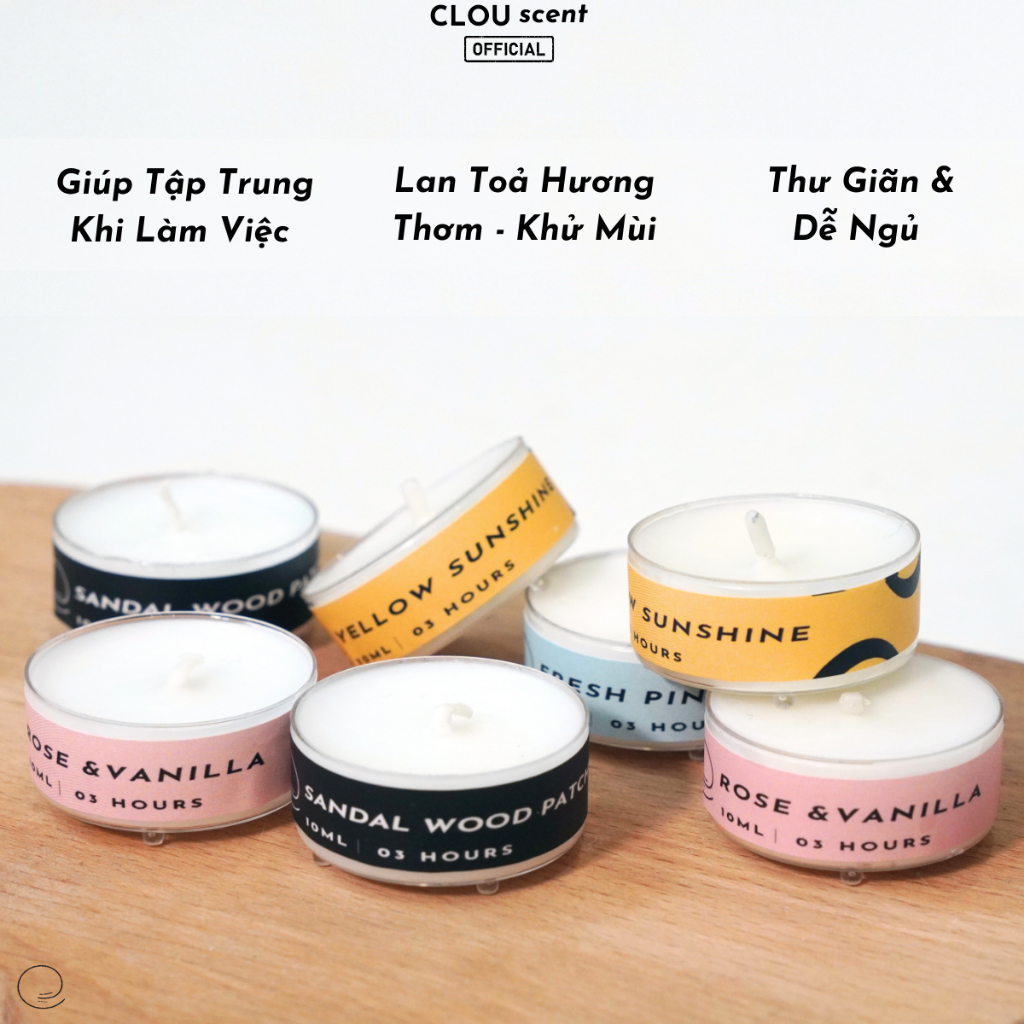 Nến Thơm Cao Cấp Yellow Sunshine - CLOU scent - Size 10ml - Quà Tặng, Trang Trí, Thơm Phòng, Sáp Thơm