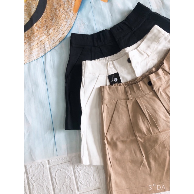 Quần Short Nữ Ống Rộng Kaki Basic, Quần Đùi Kaki Nữ Cạp Chun Sau | BigBuy360 - bigbuy360.vn