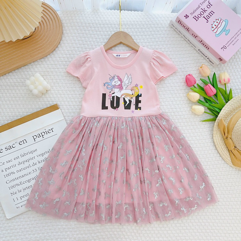 🎀 Đầm Công Chúa, Đầm Thun Cotton Phối Voan Xinh Xắn
